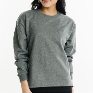 EUC ZYIA Gray Energetic Zipper Crewneck Sweatshirt, Small
